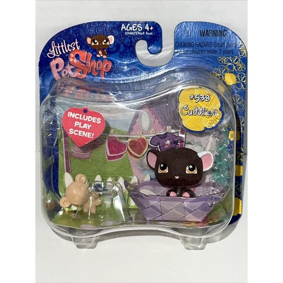 New Hasbro Littlest Pet Shop #538 Brown Mouse Cuddliest Exclusive Play Scene NIP - Picture 1 of 10
